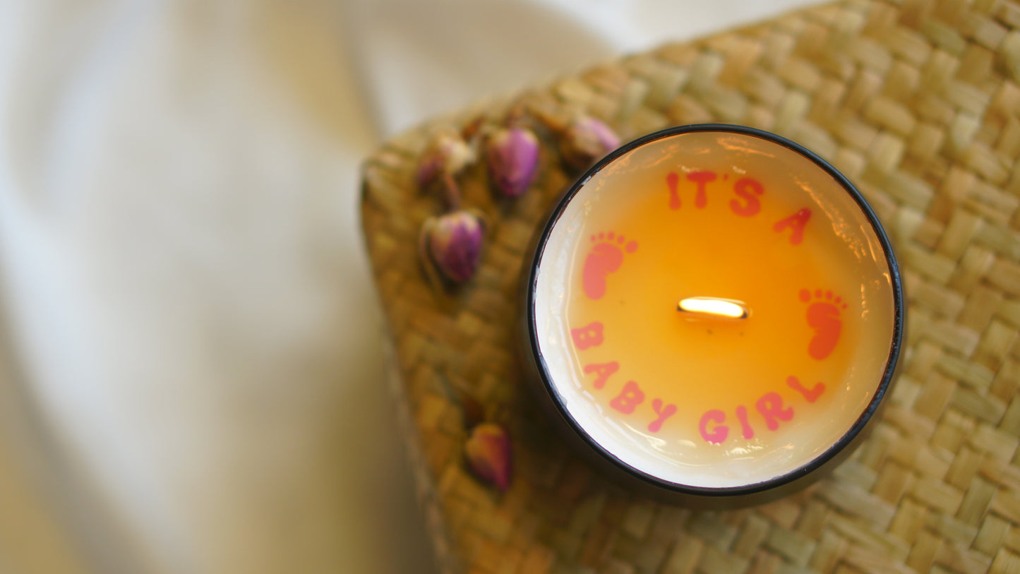 Baby Gender Reveal Party Secret Message Candle