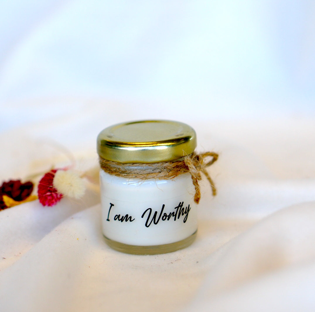 I am Worthy Mini Affirmation Candle