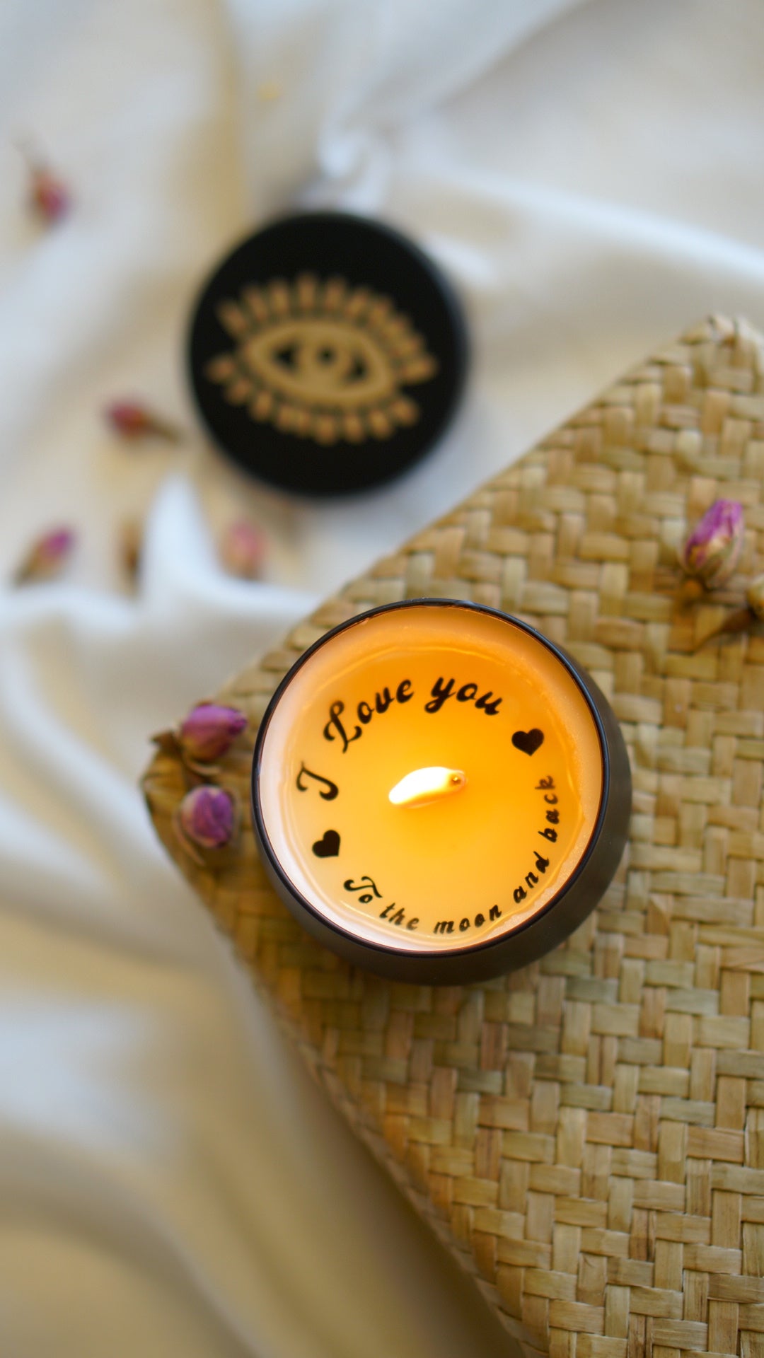 I love you to the moon and back Handmade Secret Message Candle