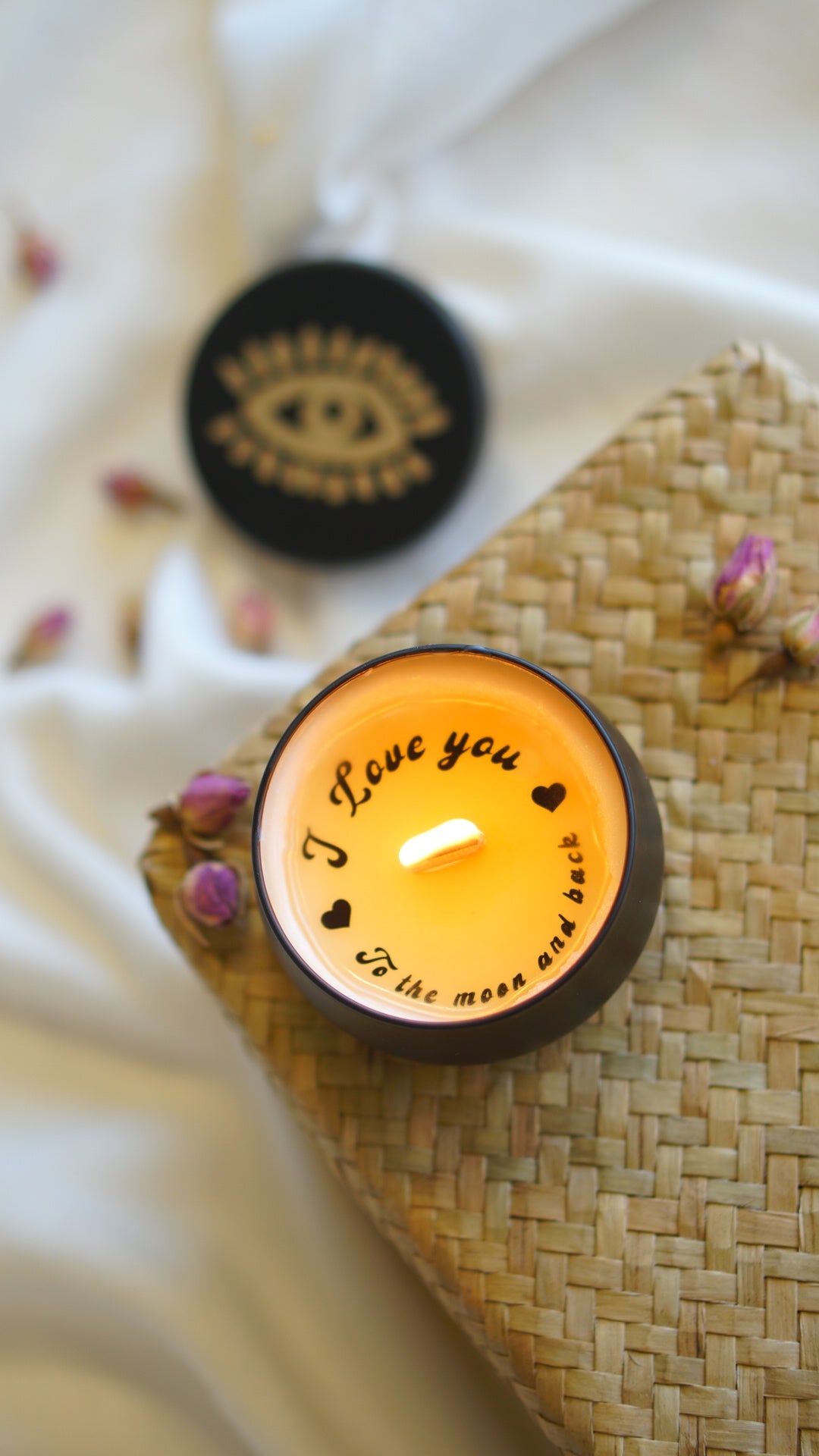 I love you to the moon and back Handmade Secret Message Candle