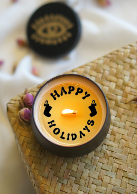 Happy Holidays Secret Message Artisan Candle