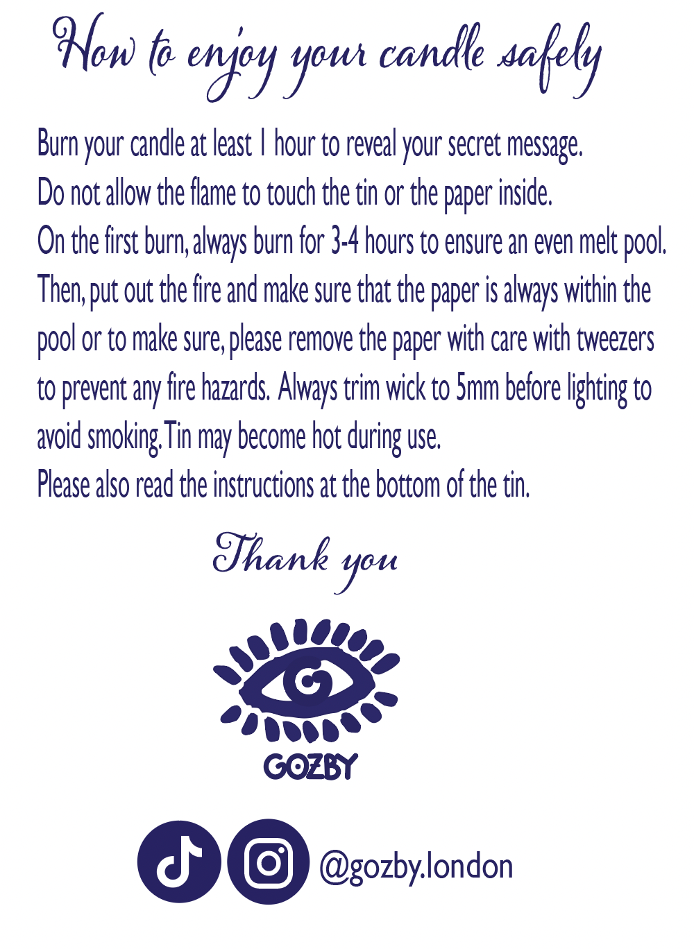 Enjoy Your New Home Secret Message Candle