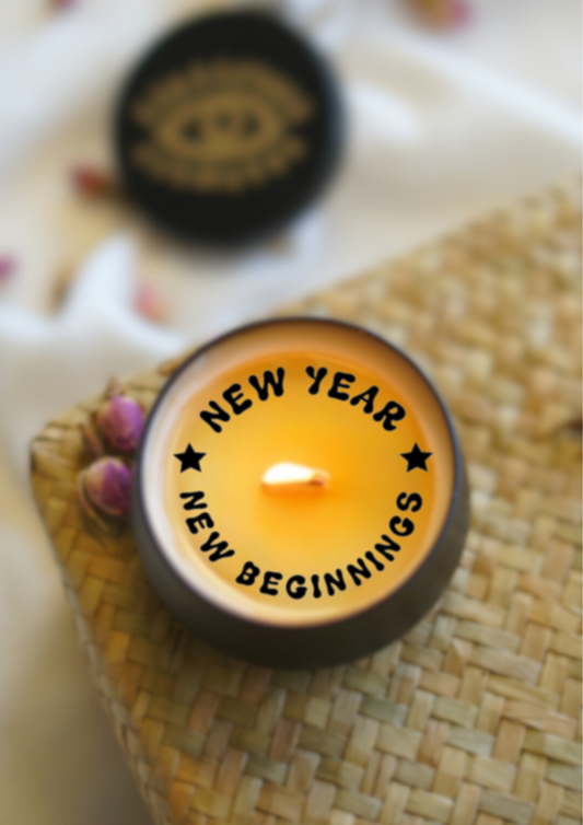 New Year New Beginnings Secret Message Artisan Candle